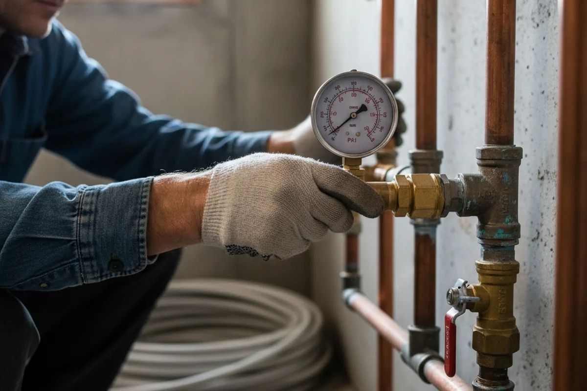 Pressure testing a repaired line during Water Line Repair in Bella Vista